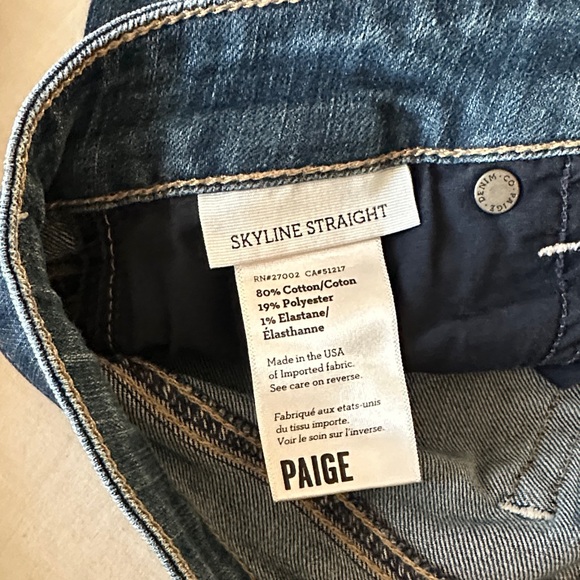 PAIGE Dark Blue Skyline Straight Jeans - Picture 12 of 12